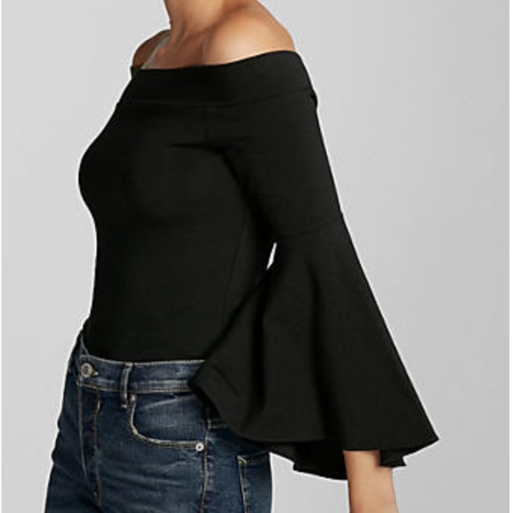 Express Tops - Express off the shoulder bell sleeve top XS Wine